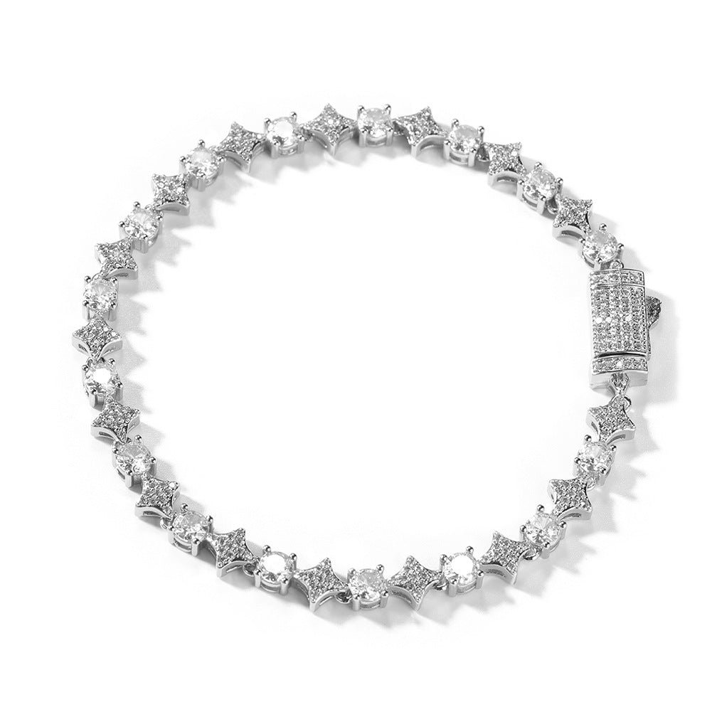 Star zircon tennis chain necklace