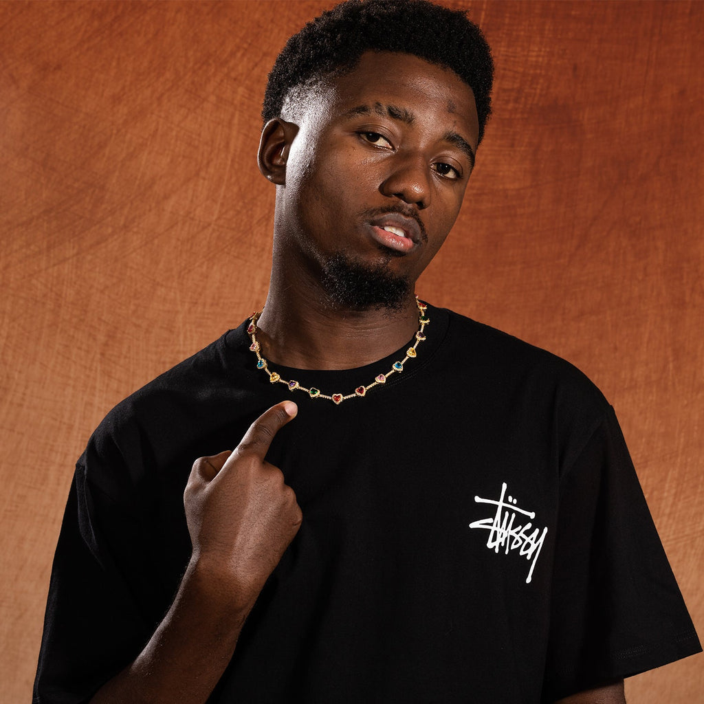 Hip-hop colorful heart-shaped adjustable bracelet and necklace