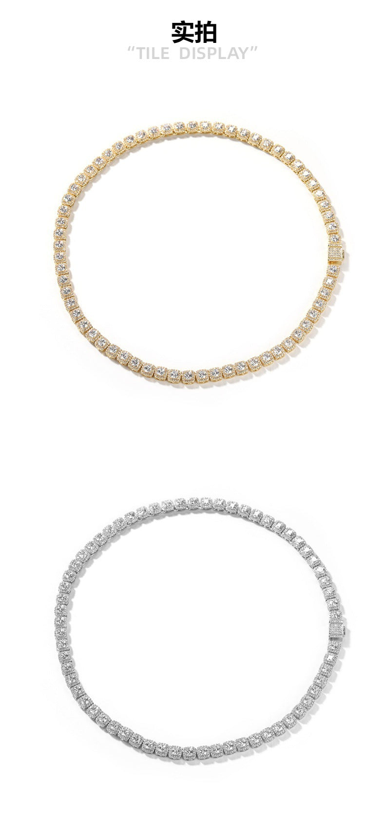 Iced Out Tennis Chain Cubic Zirconia CZ Hip Hop Necklace