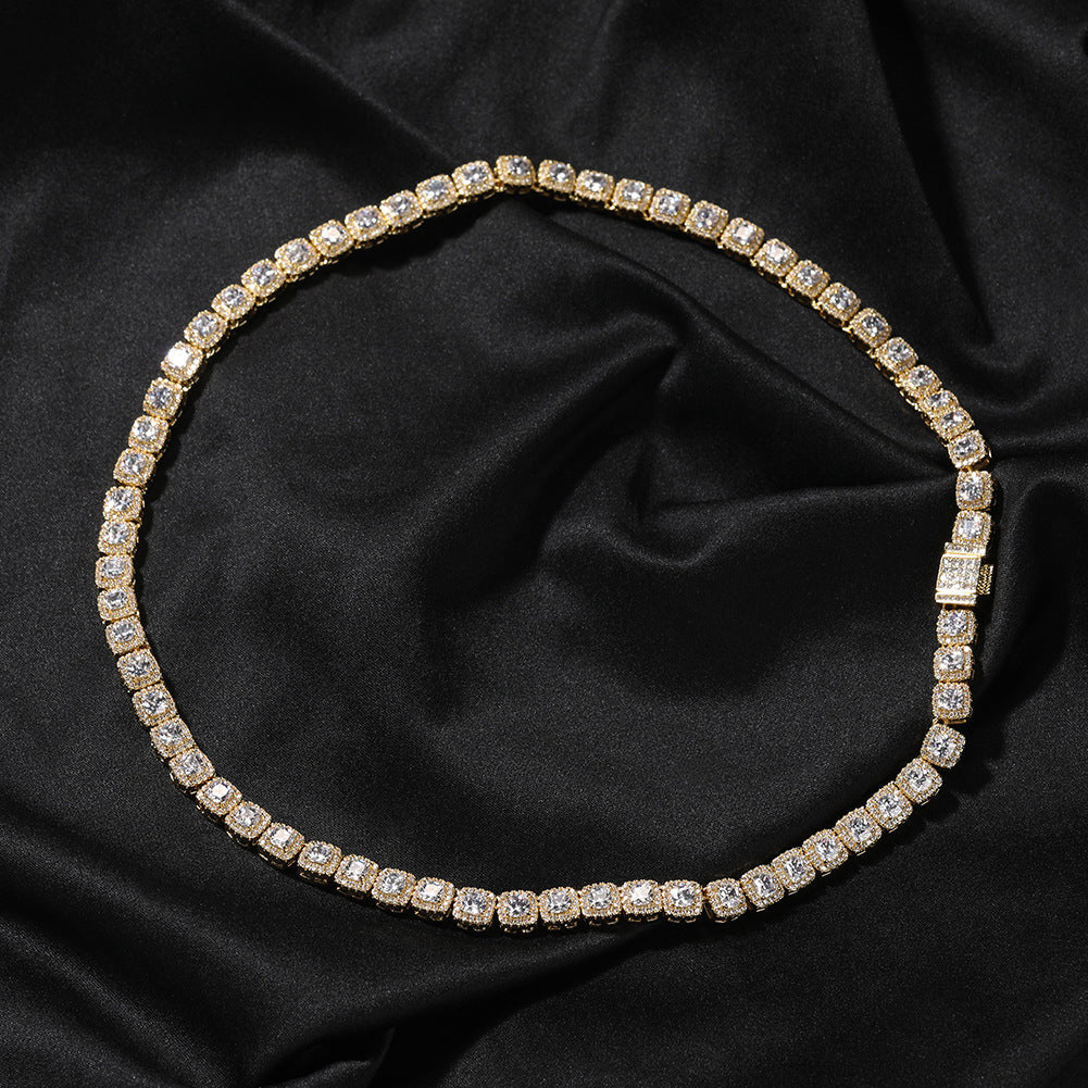 Iced Out Tennis Chain Cubic Zirconia CZ Hip Hop Necklace