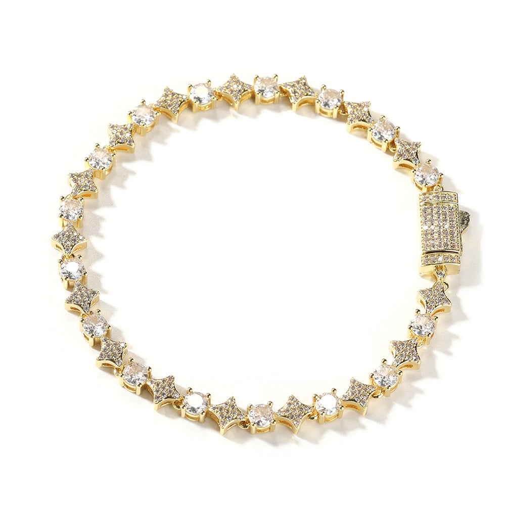 Star zircon tennis chain necklace