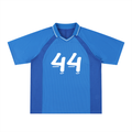 Blue sports jersey with number 44 on a white background