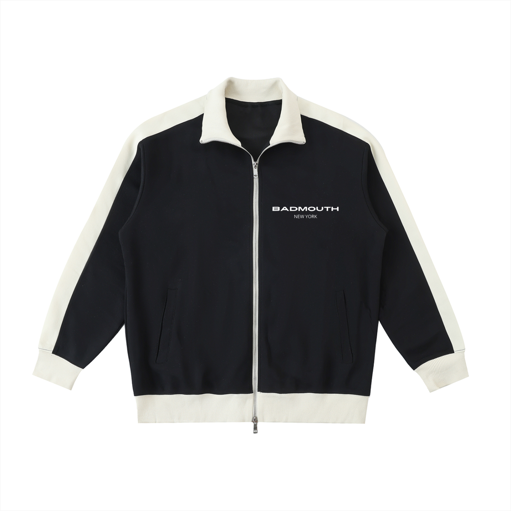 GUN GIRL Contrast Trim Stand Collar Jacket