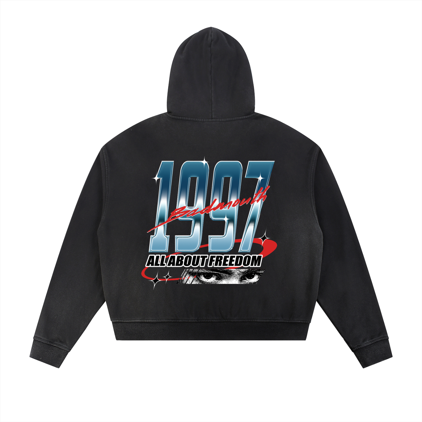 Sun Fade Frayed Raw Edge Fleece Zip Hoodie